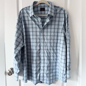 UNTUCKit Regular Fit Torgiano Blue Plaid Button Down Long Sleeve Shirt | XXL
